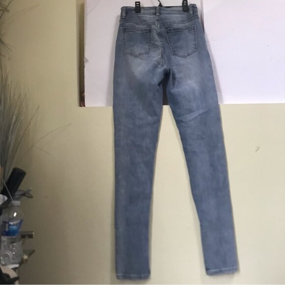 DOGMA DENIM High Rise Jeans Hem Slits Slim Leg Denim Stretch Waist Skinny Fit 26 - Picture 3 of 13